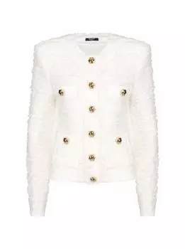 Твидовый кардиган с люрексом Balmain