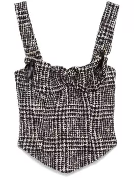 Твидовый корсетный топ Les Filles d'Eva, черный