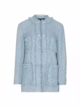 Твидовый однобортный жакет Dolce&Gabbana, синий