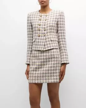 Твидовый пиджак Bentley Veronica Beard, цвет Ivory/Camel