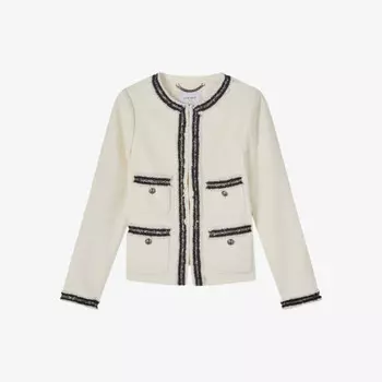 Твидовый пиджак без воротника Charlie Lk Bennett, бежевый