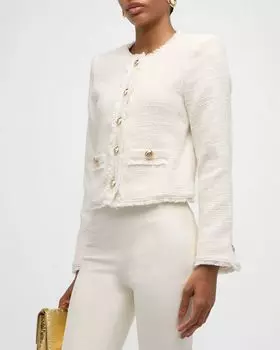 Твидовый пиджак Christie Cinq a Sept, цвет Gardenia