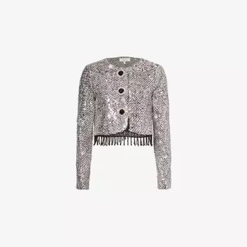 Твидовый пиджак Fairy, украшенный пайетками Sister Jane, серебряный