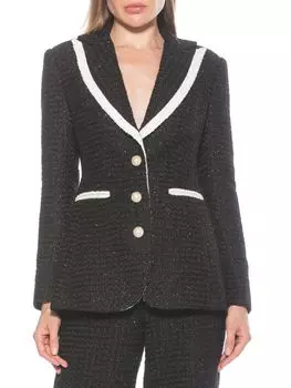 Твидовый пиджак Myra цвета металлик Alexia Admor, черный