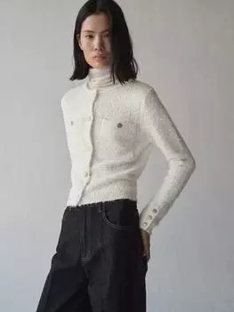 Твидовый пиджак на пуговицах от антонии джуэл Mango, экрю