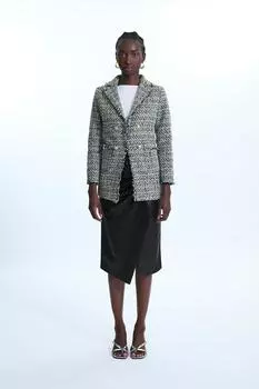 Твидовый пиджак с деталями, черный James Lakeland, черный