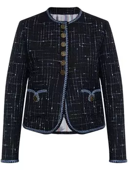 Твидовый пиджак с контрастной отделкой ETRO, синий