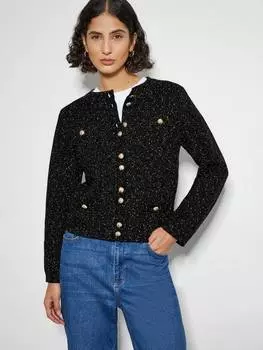 Твидовый пиджак саския Monsoon, черный