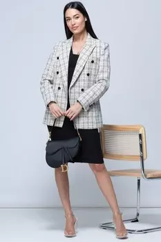 Твидовый пиджак Sloane в стиле милитари Jolie Moi, бежевый