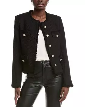 Твидовый пиджак T Tahari, черный