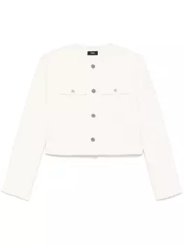 Твидовый пиджак Theory, белый