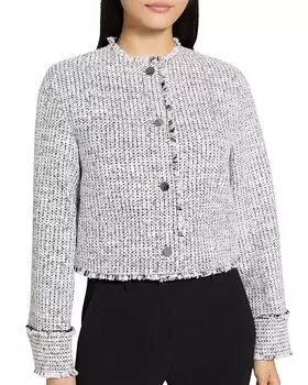 Твидовый пиджак Theory, белый