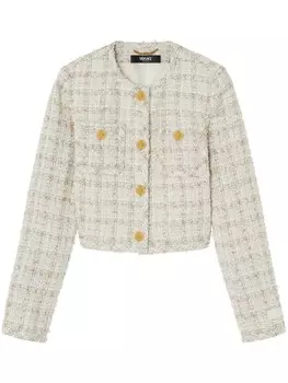 Твидовый пиджак Versace, нейтральный цвет