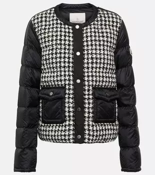 Твидовый пуховик Becasse MONCLER, черный