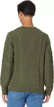 Твидовый свитер с круглым вырезом смешанной строчки Lucky Brand, цвет Olive Night