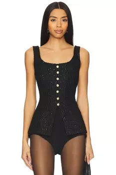 Твидовый топ rosita Cami Nyc, черный