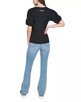 Твидовый топ с логотипом KARL LAGERFELD PARIS, черный