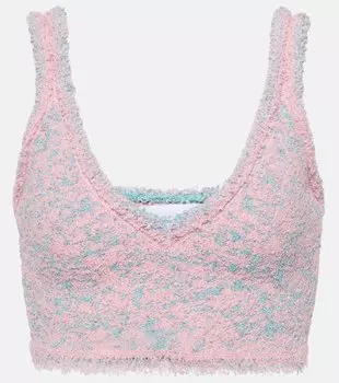 Твидовый укороченный топ Rabanne, розовый