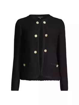 Твидовый вязаный жакет Misook, черный