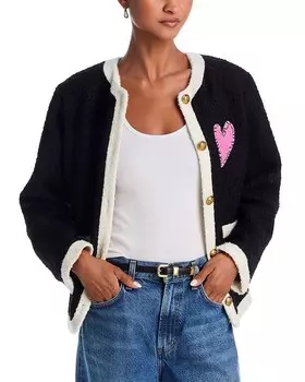 Твидовый жакет AQUA, черный