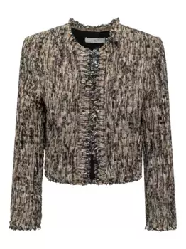 Твидовый жакет Carlia с бахромой IRO, нейтральный