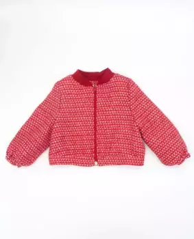 Твидовый жакет для девочки на молнии Fina Ejerique, красный