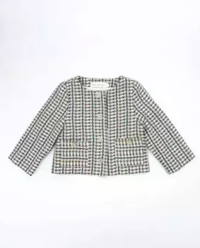 Твидовый жакет для девочки на пуговицах Fina Ejerique, мультиколор