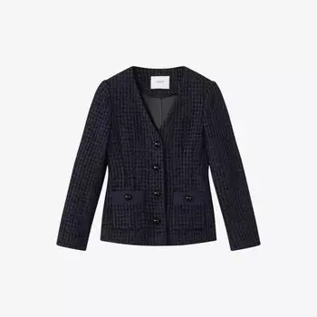 Твидовый жакет Hanna с узором Lk Bennett, черный