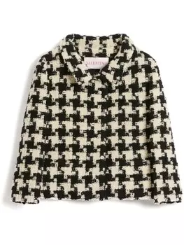 Твидовый жакет из смесовой вирджинской шерсти Valentino Garavani, черный