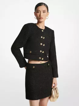 Твидовый жакет с эффектом металлик Michael Kors, черный