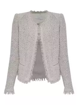 Твидовый жакет с бахромой IRO, серый