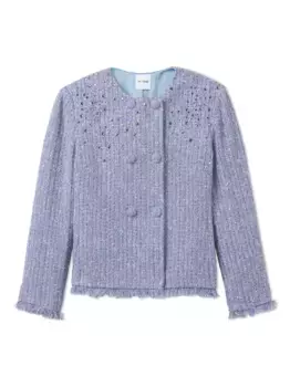 Твидовый жакет с пайетками St. John, синий