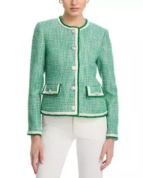 Твидовый жакет T Tahari, зеленый