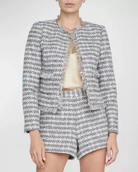 Твидовый жакет в клетку Angelina L'Agence, цвет Greyecru