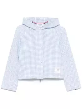 Твидовый жакет в клетку гингем THOM BROWNE, синий