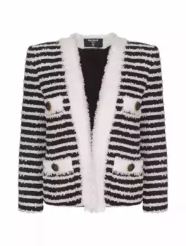 Твидовый жакет в полоску Balmain, мультиколор