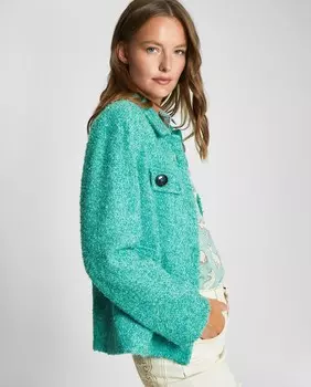 Твидовый женский пиджак прямого кроя Trucco, синий