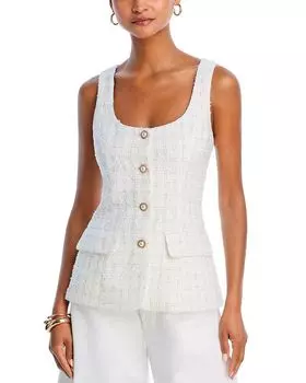 Твидовый жилет AQUA, белый