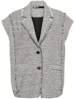 Твидовый жилет с бахромой Bimba y Lola, белый