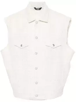 Твидовый жилет с пайетками GCDS, нейтральный