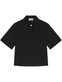 Твиловая блузка GANNI, черный