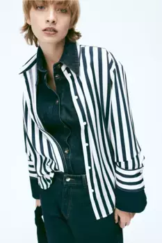 Твиловая блузка H&M, синий