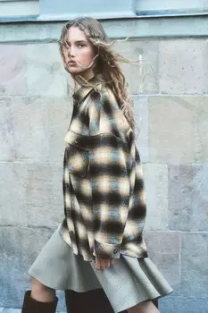 Твиловая блузка оверсайз H&M, бежевый