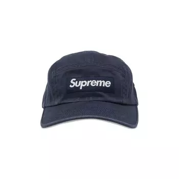 Твиловая кепка Supreme из ткани чинос, темно-синяя