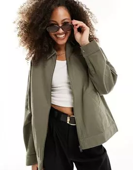Твиловая куртка хаки ASOS DESIGN