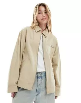 Твиловая куртка-рубашка ASOS Harrington