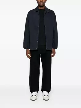 Твиловая куртка-рубашка с нашивкой-логотипом Emporio Armani, синий