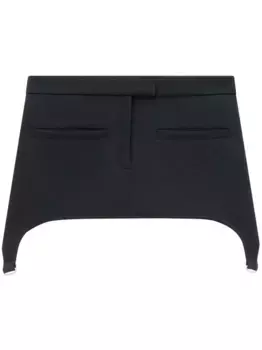 Твиловая мини-юбка Courrges, черный