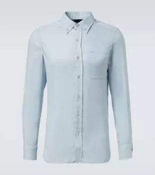 Твиловая рубашка Tom Ford, Sky Blue
