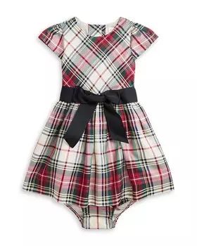 Твиловое платье и шаровары в клетку для девочек Polo Ralph Lauren – для малышей, слоновая кость/кремовый